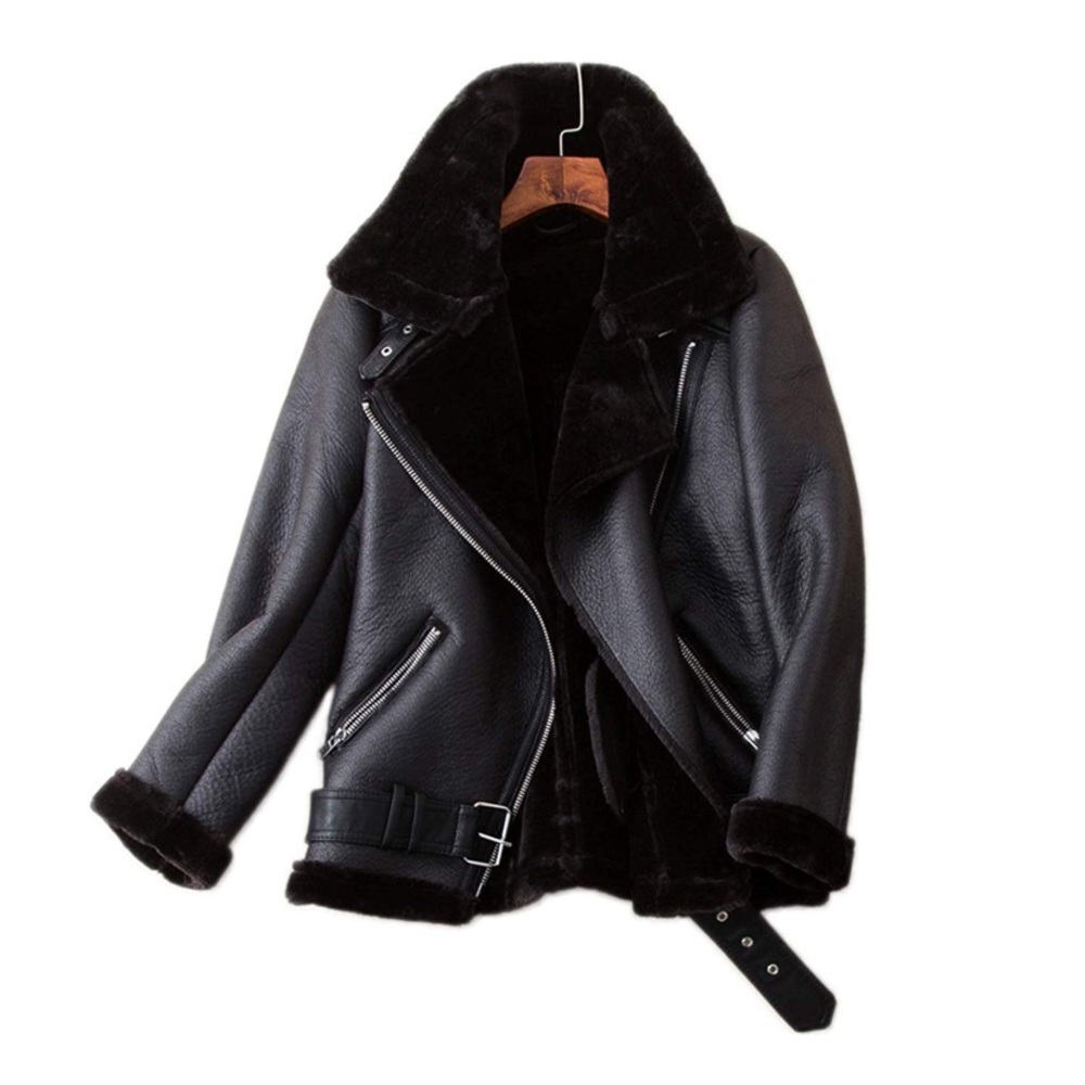 BRAND NEW (without tags) Faux Shearing Moto Jacket
